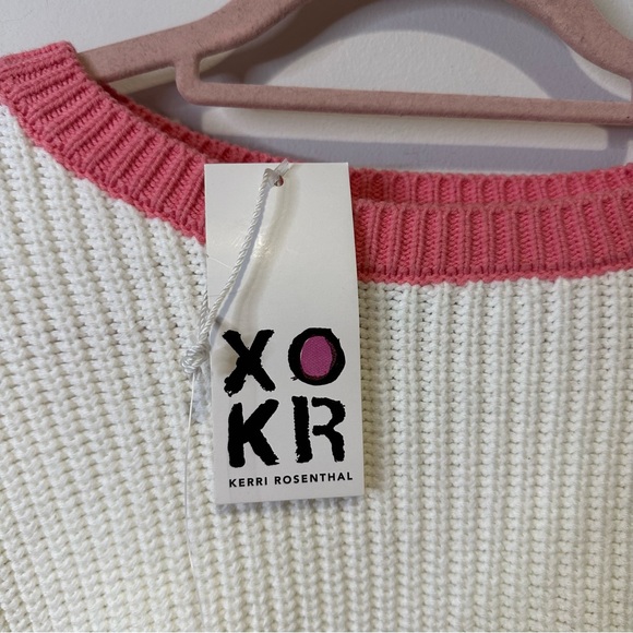 NWT XOKR kerri rosenthal pink heart sweater size extra large - Picture 3 of 5